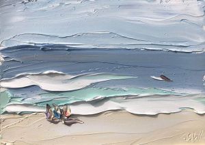 "Cloudy and 3 Foot – Beach Lizzie Study 3 (22.4.19) – Plein Air"
